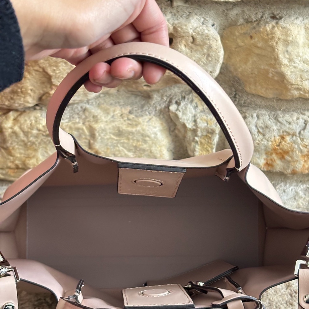 GIANNI CHIARINI Marcella Beige Leather Tote Bag w/Adjustable Strap and Wallet - Picture 7 of 7